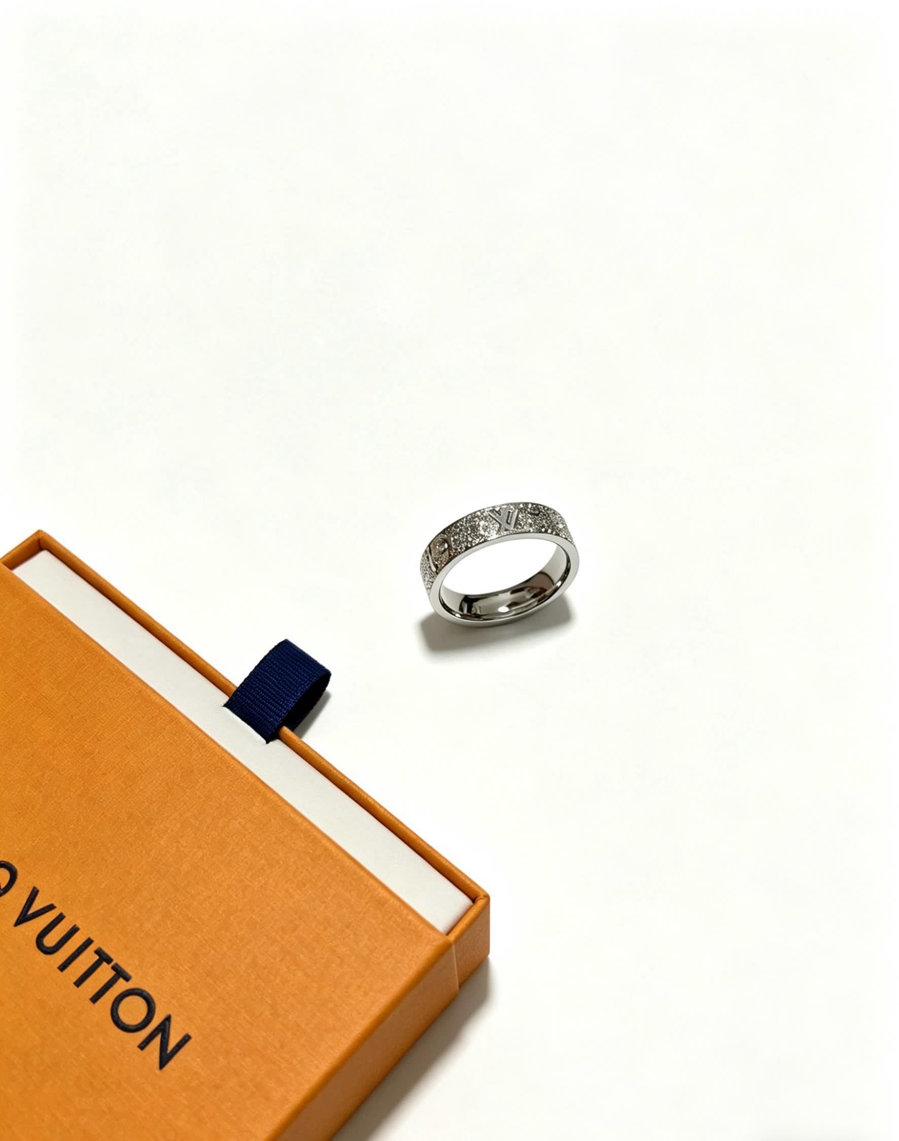 Louis Vuitton Silver Ring with Diamond Accents
